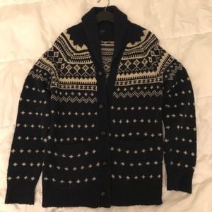 J Crew Fair Isle Shawl Cardigan